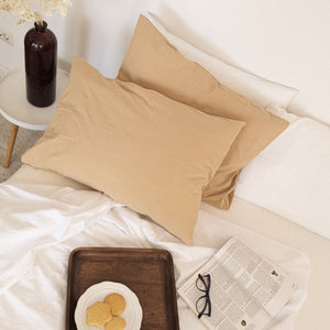 Premium Cotton  Pillowcase Set of 2  |  Essential Beige